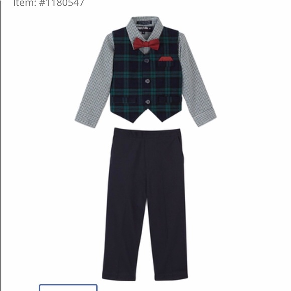 HappyFella Toddler Boy Scottish Plaid 4T Vest Set - Picture 3 of 4